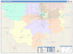 St. Joseph County, IN Digital Map Color Cast Style